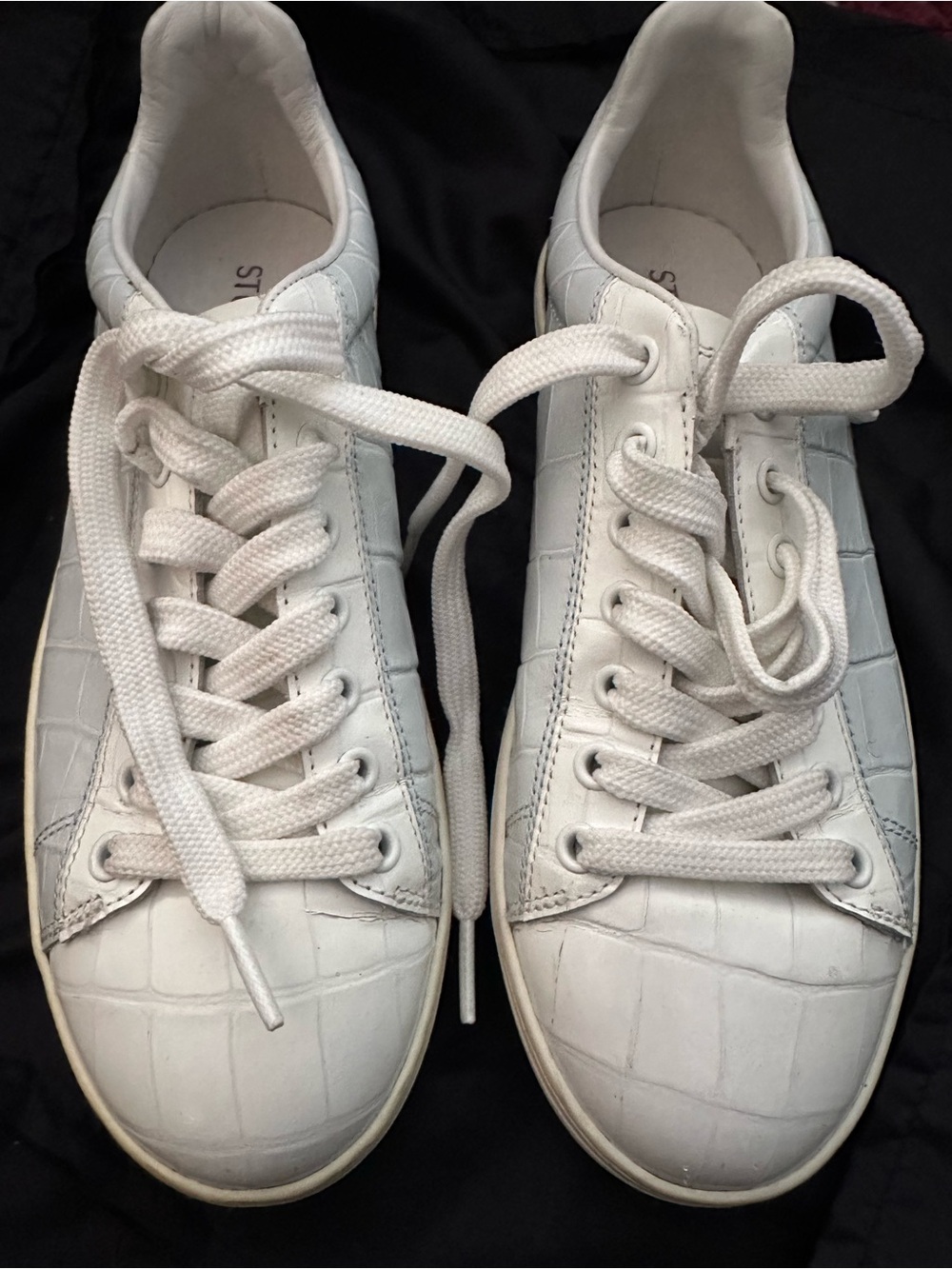 Stuart Weitzman Croc-Embossed Sneakers
